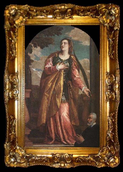 framed  Paolo Veronese St Lucy and a Donor, ta009-2